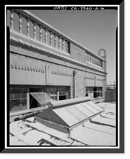 Historic Framed Print, Southern Pacific Railroad Depot, Railroad Terminal Post Office & Express Building, Fifth & I Streets, Sacramento, Sacramento County, CA - 15,  17-7/8" x 21-7/8"