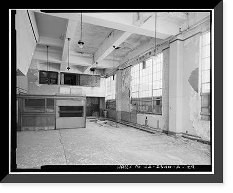 Historic Framed Print, Southern Pacific Railroad Depot, Railroad Terminal Post Office & Express Building, Fifth & I Streets, Sacramento, Sacramento County, CA - 28,  17-7/8" x 21-7/8"