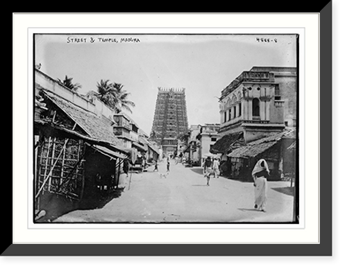 Historic Framed Print, St. & Temple, Madura,  17-7/8" x 21-7/8"