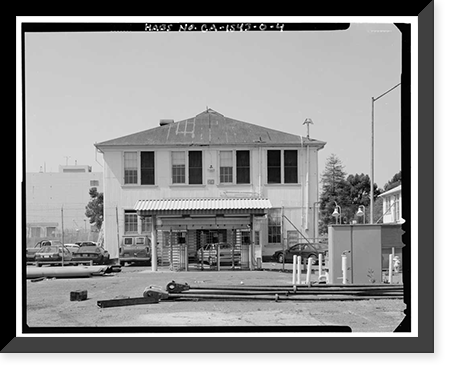 Historic Framed Print, Mare Island Naval Shipyard, Administrative Offices & Cafeteria, Twelfth Street, north side between Railroad Avenue & Cedar Aveneu, Vallejo, Solano County, CA - 4,  17-7/8" x 21-7/8"