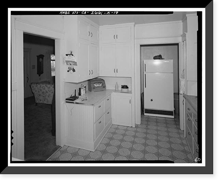 Historic Framed Print, Sainsevain Property, Bullock House, 14804 Summit Avenue, Fontana, San Bernardino County, CA - 17,  17-7/8" x 21-7/8"