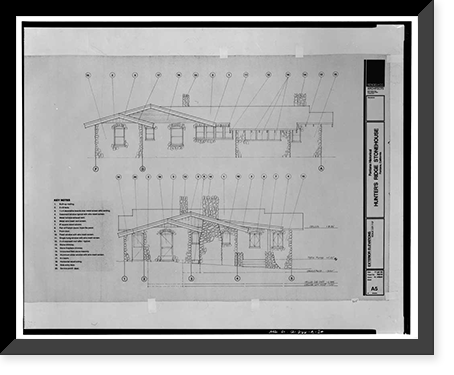 Historic Framed Print, Sainsevain Property, Bullock House, 14804 Summit Avenue, Fontana, San Bernardino County, CA - 24,  17-7/8" x 21-7/8"