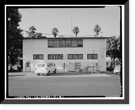 Historic Framed Print, Naval Supply Annex Stockton, Fire Station, Northeast corner of Fyffe Avenue & James Drive, Stockton, San Joaquin County, CA,  17-7/8" x 21-7/8"