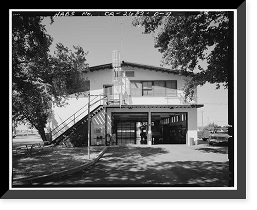 Historic Framed Print, Naval Supply Annex Stockton, Fire Station, Northeast corner of Fyffe Avenue & James Drive, Stockton, San Joaquin County, CA - 4,  17-7/8" x 21-7/8"