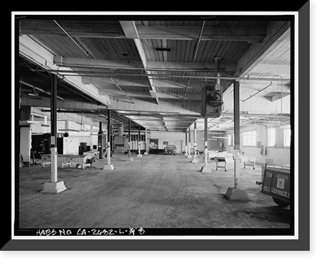 Historic Framed Print, Naval Supply Annex Stockton, Box Factory, Between Fyffe & Davis Avenues & Daly & Maas Drives, Stockton, San Joaquin County, CA - 8,  17-7/8" x 21-7/8"
