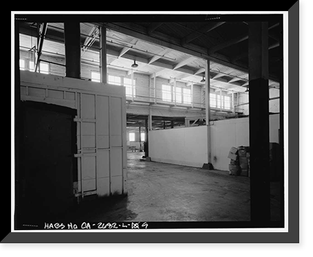 Historic Framed Print, Naval Supply Annex Stockton, Box Factory, Between Fyffe & Davis Avenues & Daly & Maas Drives, Stockton, San Joaquin County, CA - 9,  17-7/8" x 21-7/8"