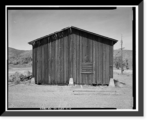 Historic Framed Print, Camp Tulelake, Shop-Storage Building, West side of Hill Road, 2 miles south of State Highway 161, Tulelake, Siskiyou County, CA - 4,  17-7/8" x 21-7/8"