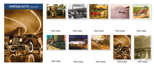 Vintage Auto Scenes - Set of 10 Cards