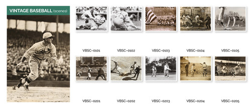Vintage Baseball Scenes - Set of 10 Cards
