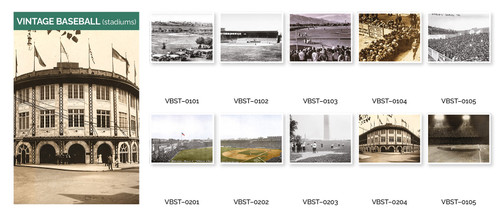 Vintage Baseball Stadiums - Set of 10 Cards