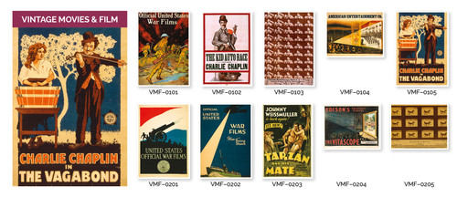 Vintage Movie Films - Set of 10 Cards