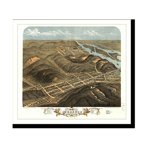 Panoramic Map - McGregor, Iowa, 1869 - Bird's Eye View Print