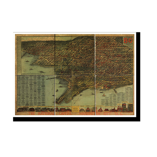 Panoramic Map - Washington, Washington DC, 1884 - Bird's Eye View Print