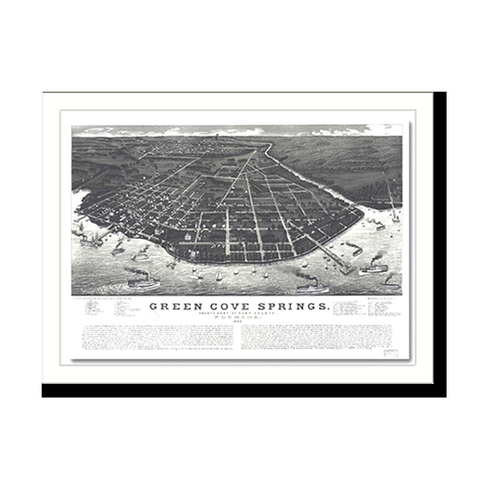 Panoramic Map - Green Cove Springs, Florida, 1885 - Bird's Eye View Print