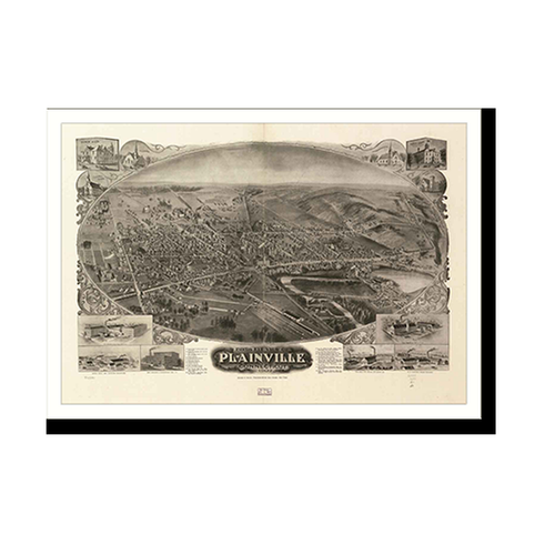 Panoramic Map - Plainville, Connecticut, 1907 - Bird's Eye View Print