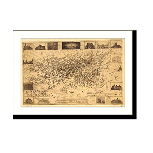 Panoramic Map - Denver, Colorado, 1881 - Bird's Eye View Print