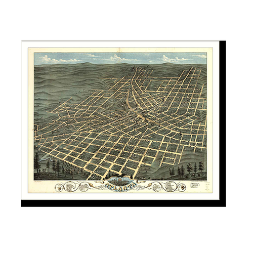 Panoramic Map - Atlanta, Georgia, 1871 - Bird's Eye View Print