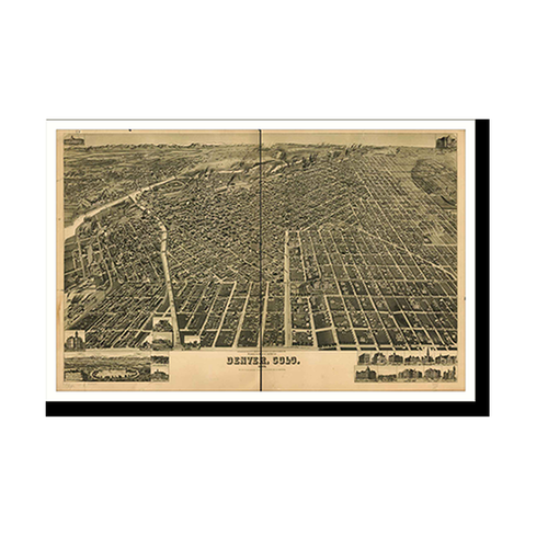 Panoramic Map - Denver, Colorado, 1889 - Bird's Eye View Print