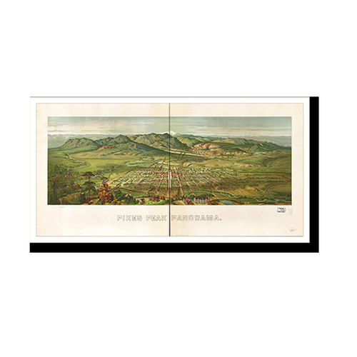 Panoramic Map - Pikes Peak, Colorado, 1890 - Bird's Eye View Print