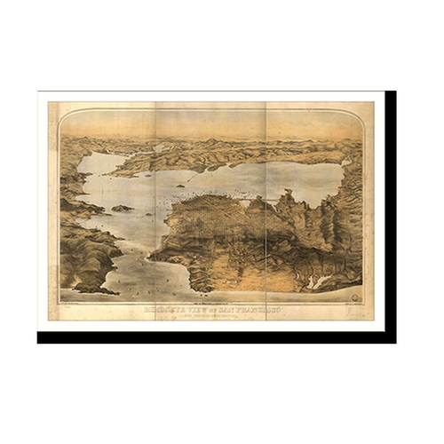 Panoramic Map - San Francisco, California, 1876 - Bird's Eye View Print