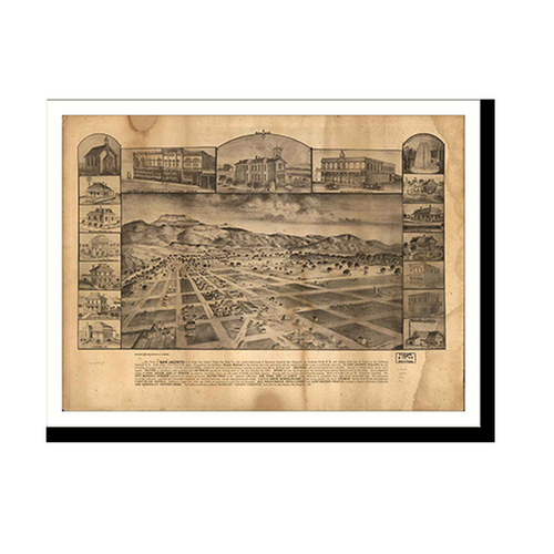 Panoramic Map - San Jacinto, California, 1886 - Bird's Eye View Print