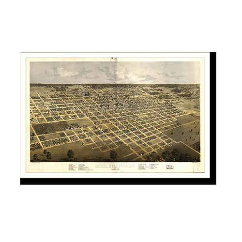 Panoramic Map - Springfield, Illinois, 1867 - Bird's Eye View Print
