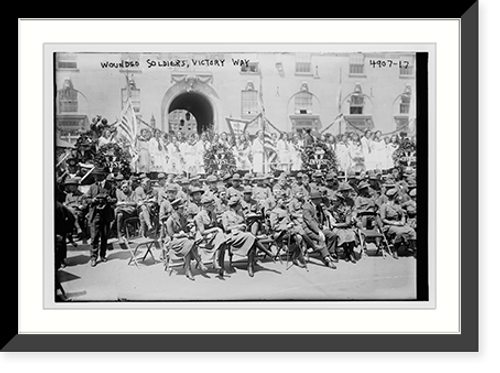 Historic Framed Print, Wounded soldiers, Victory Way,  17-7/8" x 21-7/8"