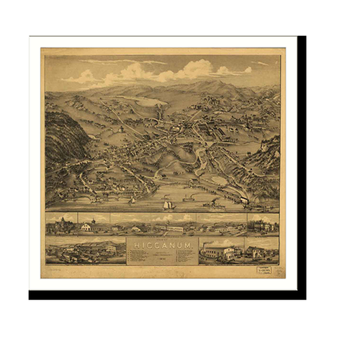 Panoramic Map - Higganum, Connecticut, 1881 - Bird's Eye View Print