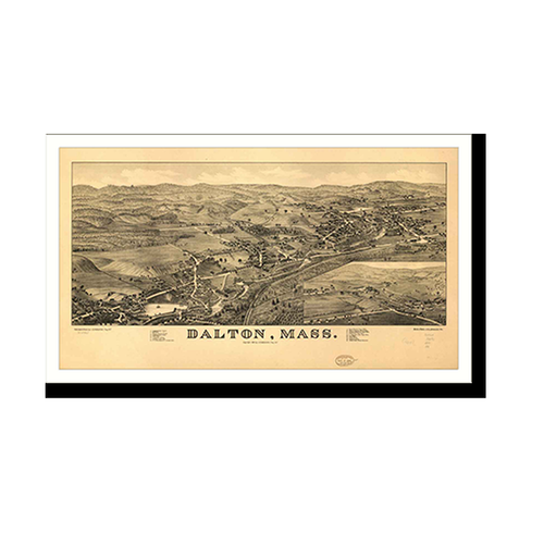 Panoramic Map - Dalton, Massachusetts, 1884 - Bird's Eye View Print