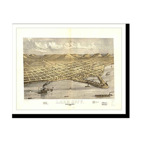 Panoramic Map - Lake City, Minnesota, 1867 - Bird's Eye View Print