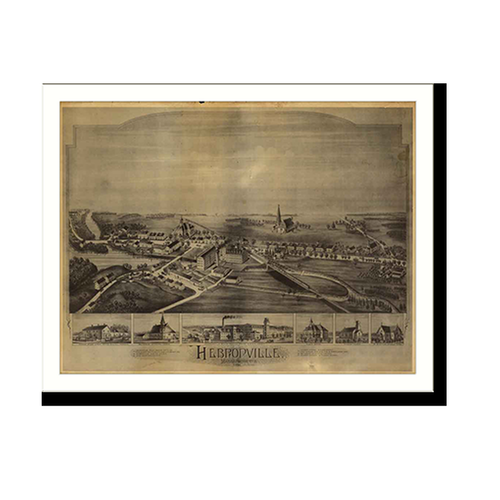 Panoramic Map - Hebronville, Massachusetts, 1891 - Bird's Eye View Print