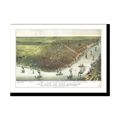 Panoramic Map - New Orleans, Louisiana, 1895 - Bird's Eye View Print