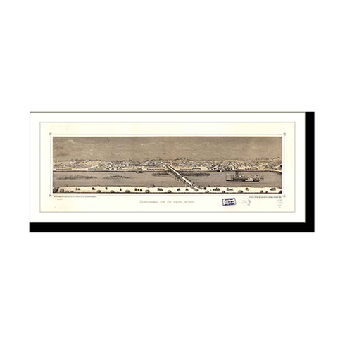 Panoramic Map - St. Paul, Minnesota, 1873 - Bird's Eye View Print