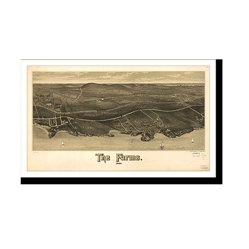 Panoramic Map - Beverly Farms, Massachusetts, 1886 - Bird's Eye View Print