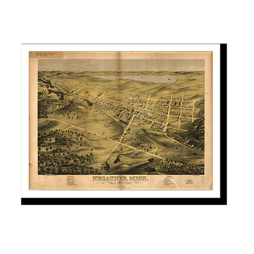 Panoramic Map - Negaunee, Michigan, 1871 - Bird's Eye View Print
