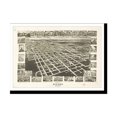 Panoramic Map - Wilson, North Carolina, 1908 - Bird's Eye View Print