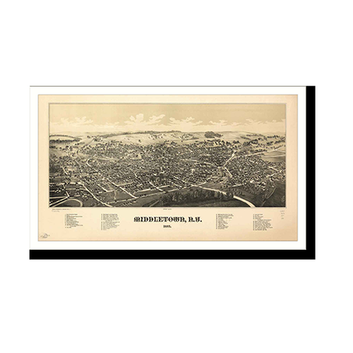 Panoramic Map - Middletown, New York, 1887 - Bird's Eye View Print