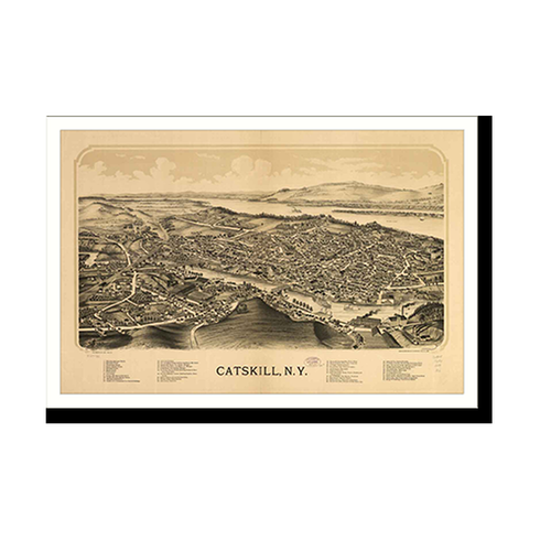 Panoramic Map - Catskill, New York, 1889 - Bird's Eye View Print