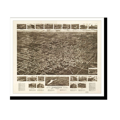 Panoramic Map - Hammonton, New Jersey, 1926 - Bird's Eye View Print