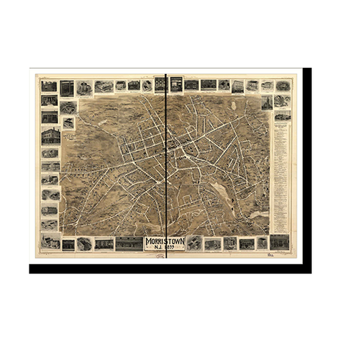 Panoramic Map - Morristown, New Jersey, 1899 - Bird's Eye View Print