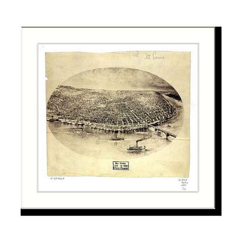 Panoramic Map - St. Louis, Missouri, 1897 - Bird's Eye View Print