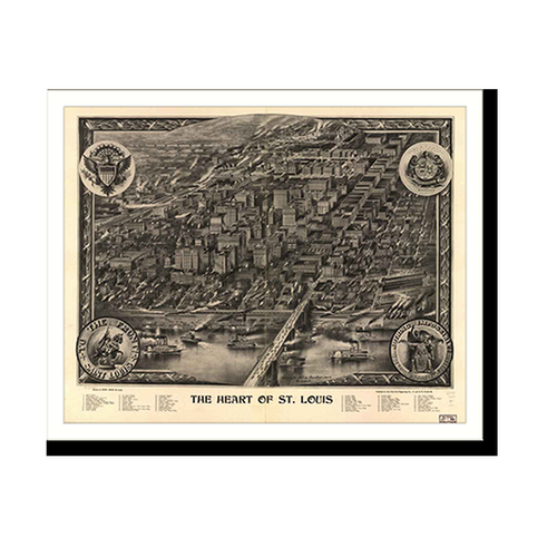 Panoramic Map - St. Louis, Missouri, 1907 - Bird's Eye View Print