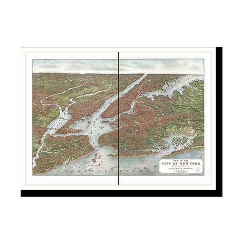 Panoramic Map - New York City, New York, 1907 - Bird's Eye View Print