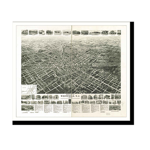 Panoramic Map - Westfield, New Jersey, 1929 - Bird's Eye View Print