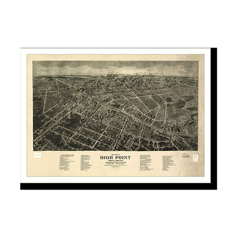 Panoramic Map - High Point, North Carolina, 1913 - Bird's Eye View Print