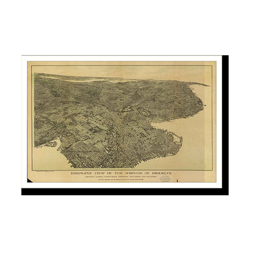 Panoramic Map - Brooklyn, New York, 1897 - Bird's Eye View Print