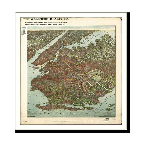 Panoramic Map - Brooklyn, New York, 1908 - Bird's Eye View Print