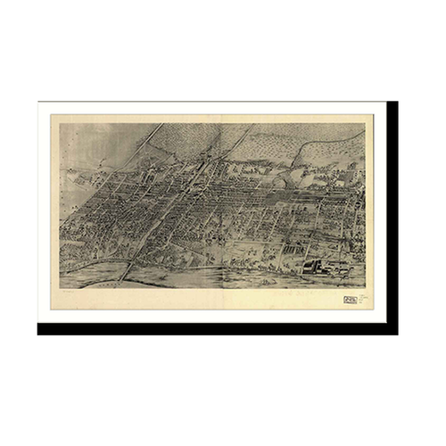 Panoramic Map - Arlington Kearny, New Jersey, 1907 - Bird's Eye View Print