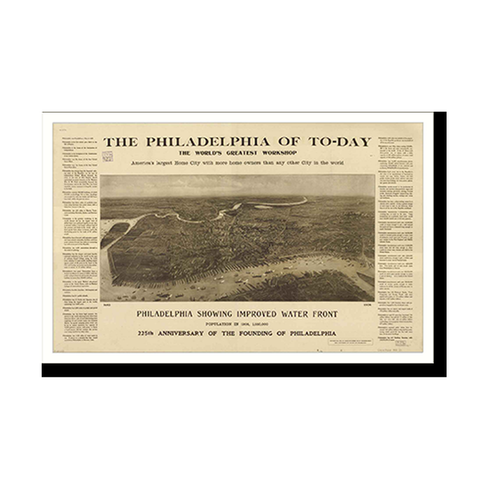 Panoramic Map - Philadelphia, Pennsylvania, 1908 - Bird's Eye View Print