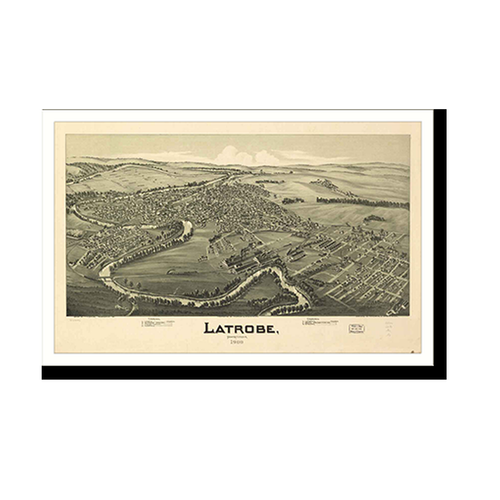 Panoramic Map - Latrobe, Pennsylvania, 1900 - Bird's Eye View Print